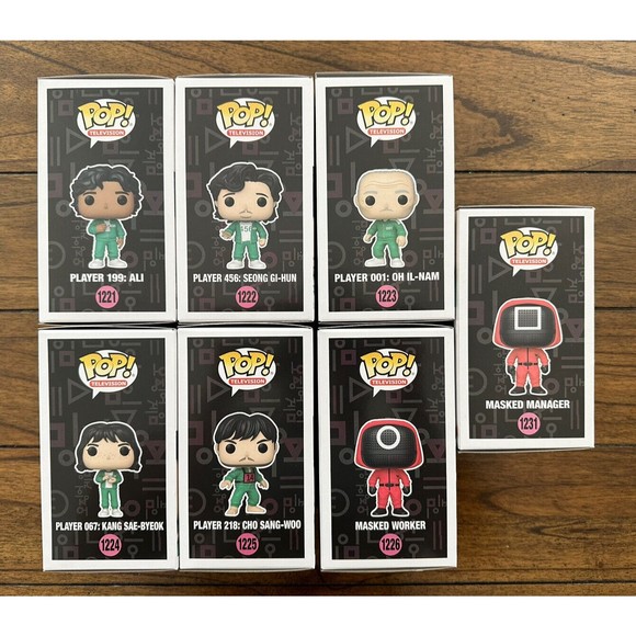 Funko Pop Squid Game - Full Set 1221-1226 + Masked Mgr. Exclusive 1231. Set Of 7 - Picture 3 of 4
